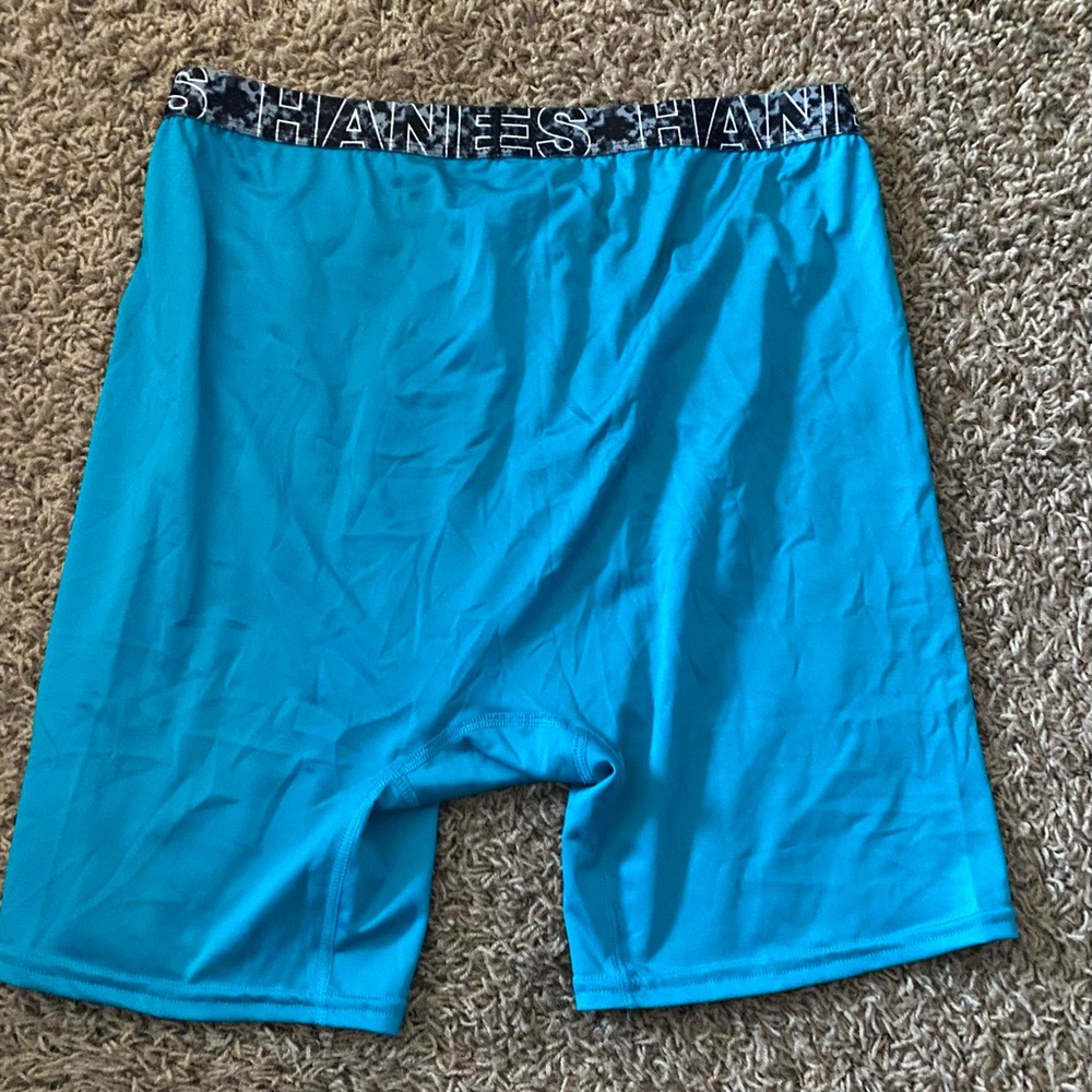 NWOT-Hanes Men's Vibrant Aqua/Teal Boxer Briefs - Picture 4 of 4